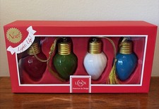 Lenox Holiday Vintage Light Bulbs Set of 4 Lighted Christmas Ornaments - HTF picture
