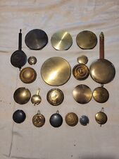 21 Antique Key Wind Clock Pendulum Weights Various Sizes Parts As Found picture