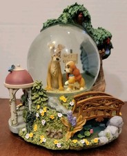 Disney Lady and the Tramp Snowglobe Figurine Scene w/ Bridge & Tree picture