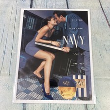 1997 Sexy Lady Legs Heels Dress Navy Perfume Vtg Print Ad/Poster Art Magazine Pg picture