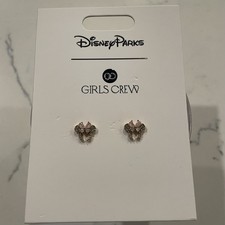 NWT Girls Crew Disney Parks Minnie Mouse Pink Bow Ear Headband Earrings Gold picture