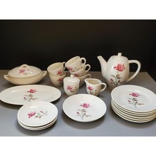 Vintage Floral Child's China Tea Set, Teapot, Cups, Plates, Serving Pieces picture