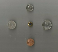 1 in star shaped Pin VG+ to EX condition A One Year Pin ? a tiny lapel pin    picture
