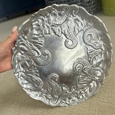 Vintage Arthur Court Elephant Aluminum Serving Tray Platter 1993 12” picture