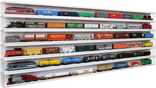 HO Scale Model Train Display Case Wall Rack with 6 Shelves Organizer Storage Cab picture