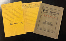Elbert Hubbard Roycroft 1900 & 1903 Signed Letters + Little Journeys Darwin picture