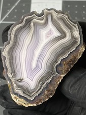 Purple Passion Agate Face Polished Specimen Excellent Banding Mexico Laguna  picture