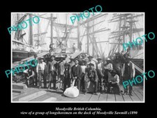 OLD LARGE HISTORIC PHOTO MOODYVILLE BRITISH COLUMBIA THE SAWMILL WORKERS c1890 picture