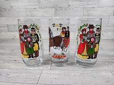 Pepsi Christmas Glass Set 1983 VINTAGE Carol Drinking Cups Holiday Collectibles  picture