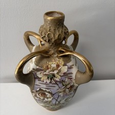 Antique Amphora Turn Teplitz Art Nouveau RStK Pottery Vase 10.5” Austria c1900s picture