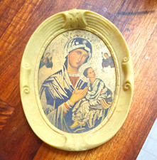 Vintage Virgin Mary & Child Madonna Mid-Century Oval  picture