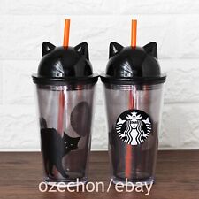 Starbucks Black Cat Cup Tumbler Europe UK Halloween 2023 Fall 16oz NEW -UPS 3day picture