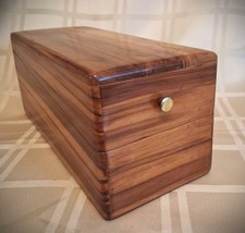 Fine Handcrafted Wood Box, Exotic grain, elegant keepsake storage 12x5x5 inch picture