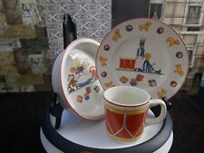 Vintage 1992 Tiffany Toys by Tiffany & Co 3pc Child's Bowl Dish & Cup Set picture