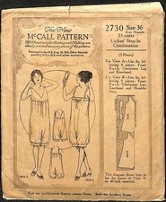 Antique 1920s Combination Undergarments Sewing Pattern 2730 Bust 36 Complete picture