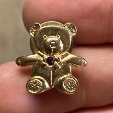 Gold tone teddy bear Lapel Pin Vest Collectible EUC K501 picture