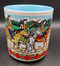 Vtg 1980s SOUTH DAKOTA Native American/Buffalo Herd Souvenir Ceramic Coffee Mug picture