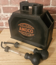 VINTAGE AMOCO BATTERY SERVICE KIT TOOLBOX HARD RUBBER picture