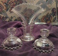 Imperial Fan Vase Candlewick Clear Glass 8 1/2