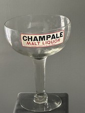Vintage Gigantic CHAMPALE Malt Liquor 11” Glass Goblet Advertising w/ wear picture