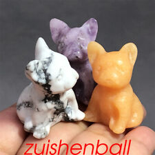 3x Wholesale Mixed mini Dog Quartz Crystal Carved Skull Reiki Healing Gem Skull picture
