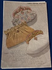 RARE 1947 ‘Evening Bags by Josef’ SAKS FIFTH AVENUE Magazine Print Ad 8.5 X 12 picture
