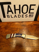 New Custom Buck 112 Finger Groove With American Flag Colors, Has Custom File Wor picture