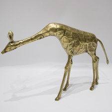 Vintage Mid-Century Brass Giraffe Figurine Sculpture 8.5