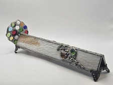Vintage Handmade Stained Glass Parlor Kaleidoscope Jewel Wheeled Pedestal Scope picture