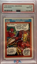 1990 Marvel Universe SPIDER-MAN PRESENTS Iron Man #159 PSA 10 GEM MINT picture