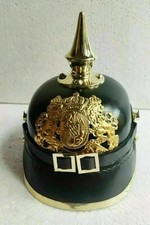 Imperial Bavarian Pickelhaube Helmet WWI Leather Brass Replica Wearable Collecti picture