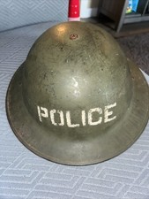 Vintage Brodie POLICE Helmet With Straps As Shown. Storage Find picture