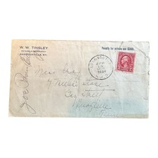Antique 1924 W W Tinsley Bankruptcy Envelope Kentucky to Knoxville Tennessee picture