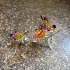 Crystal Glass 3.5” - 2 Hummingbirds on a Flower Figurine on a Clear Branch picture