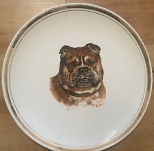 Vintage early 1900’s Sevres Bulldog Pug Dog Collector Plate W/ Gold Trim picture