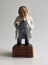 Vintage Jaschke Pretzl Wood Figurine Doctor Radiologist German Humor  picture