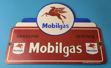 Vintage Mobilgas Porcelain Sign - Mobil Pegasus Porcelain Gas Pump Plate Sign picture