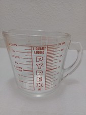 Old Vintage Pyrex Borosilicate Glass Four Cup Liquid Measuring Cup Big Large 532 picture