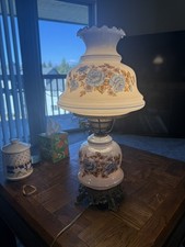 Vintage 3-Way Parlor Hurricane Gone With The Wind Table Lamp picture