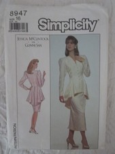 Simplicity 8947, SZ 16. Jessica McClintock for Gunne Sax. Jacket,skirt.  1988 picture
