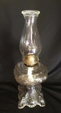 Kerosene Lamp EAPG  ca: 1880-1920 Pressed Glass Pattern: Princess Feather picture