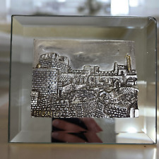 Authentic Saad Handcrafted Sterling Silver 925 Jerusalem Plaque Crystal Judaica picture