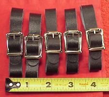 Vintage 1/2 Inch Black Only Pocket Watch Fob Strap Genuine Leather FIVE PIECES picture