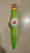 Vintage Coca Cola Coke Watermelon Swiss Watch Green Jelly Band Swatch Style picture