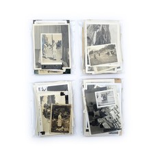 50 Vintage Snapshot Photo Lot - Black & White Found Family Mixed Vernacular Art picture