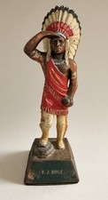 Vintage Evans Cigar Store Indian Figural Table Lighter Painted Metal. Americana  picture