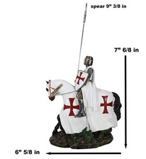 Ebros Crusader English Knight On Cavalry Horse Statue 8