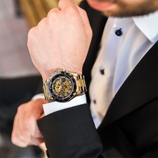 Men's Fashion Casual Skeleton Mechanical Movement Watch picture