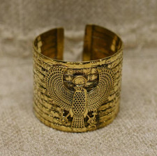 Authentic Ancient Egyptian Antiquities Gold Plated Horus Bracelet Egyptian BC picture