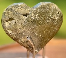 Pyrite Flower In Agate Heart 115g picture